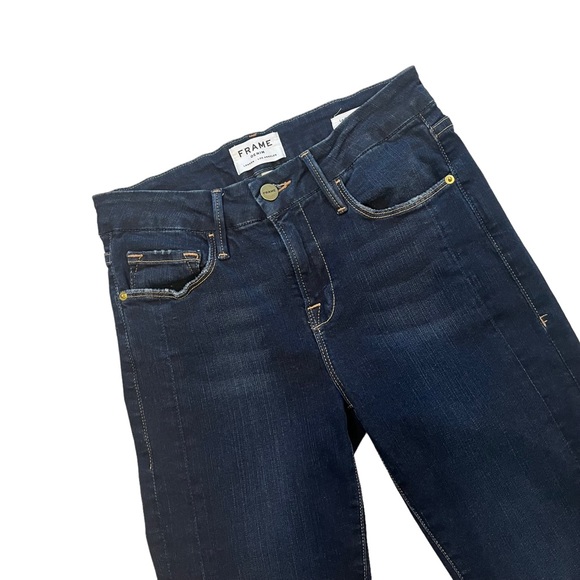 Frame Le Crop Mini Boot Johnson Jeans Split Hem Stretchy Denim, Sz 25 - Picture 7 of 13